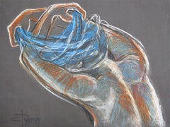 Undressing Nude, Drawing, Pastels on Paper