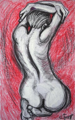 Venus 2 - Female Nude, Drawing, Charcoal on Paper