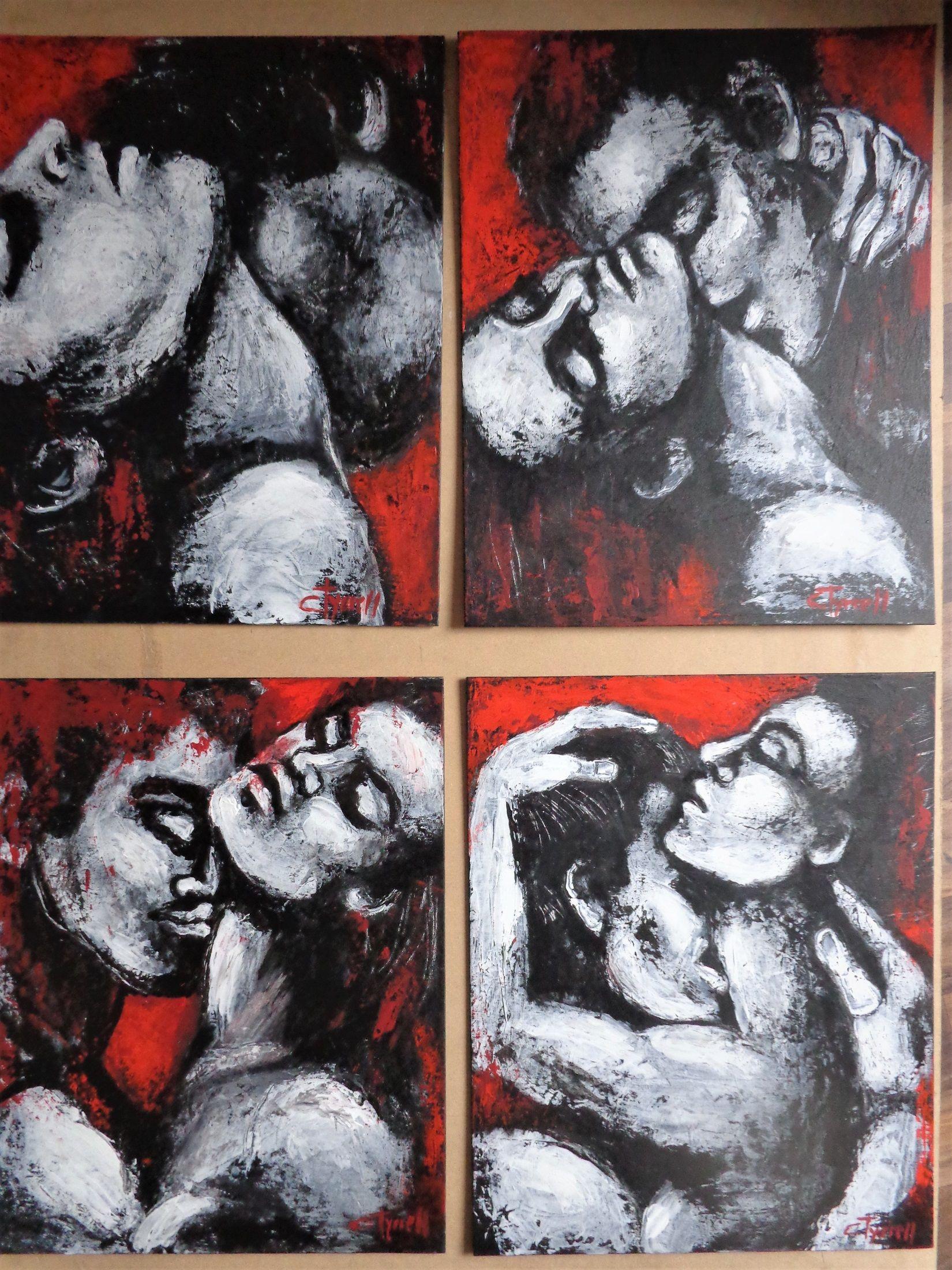 passionate lovers abstract art