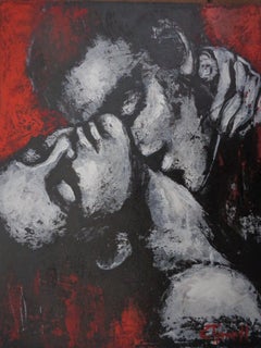 Lovers - Passionate  2, Painting, Acrylic on Canvas