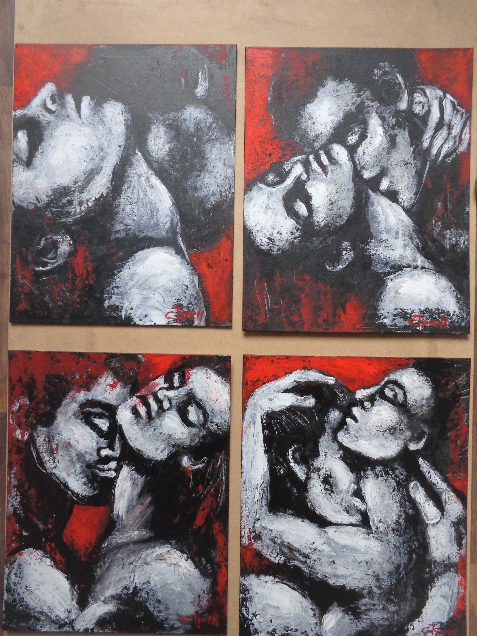 Lovers passionnés  2, Peinture, Acrylique sur Toile en vente 1