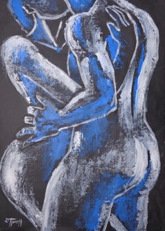Lovers - Hot Night 7, Painting, Acrylic on Paper