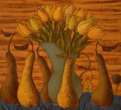 Flowers and Pears, Painting, Oil on Canvas