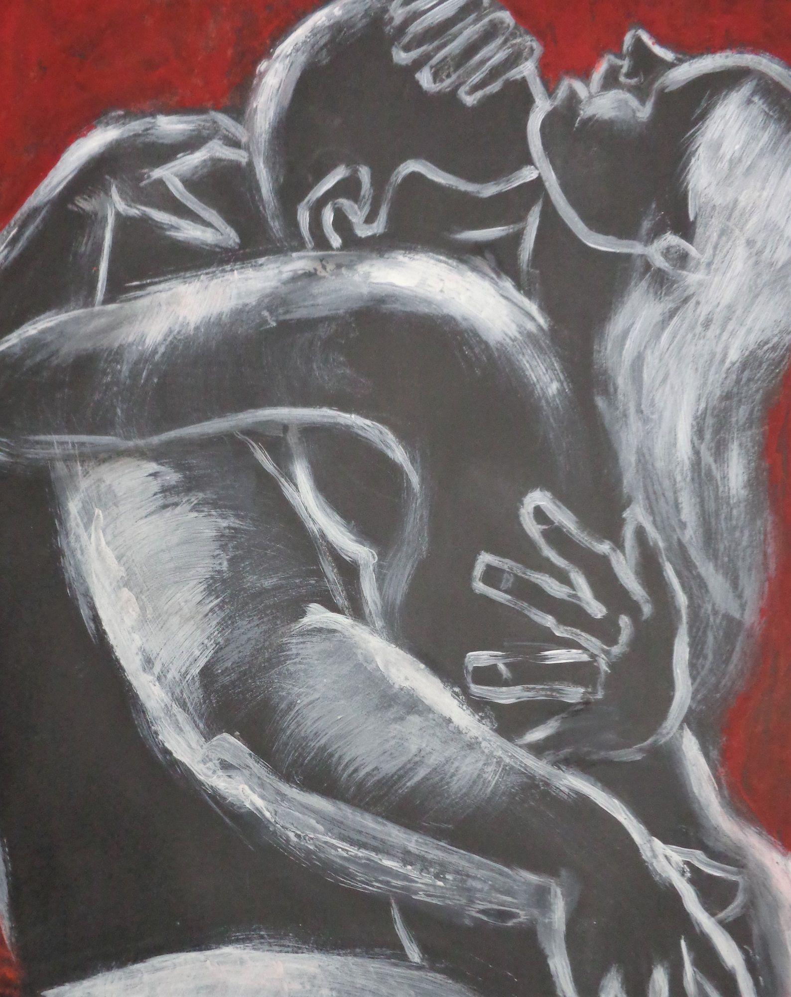 Lovers - Hot Night 5, Painting, Acrylic on Paper 1