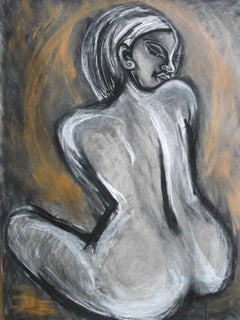 Attractive - Female Nude, Painting, Acrylic on Paper