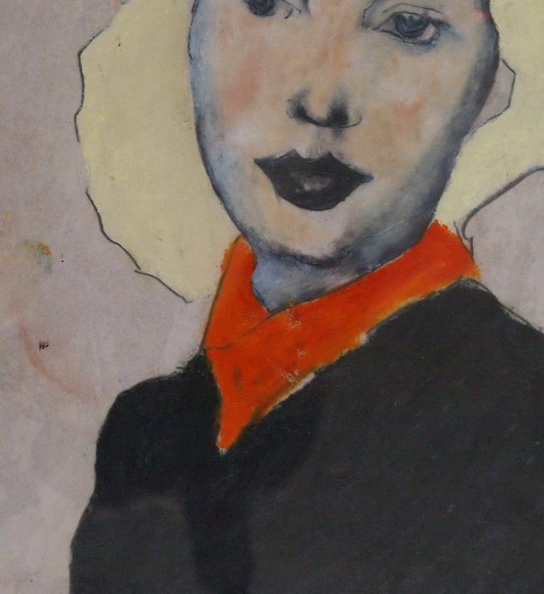 woman with blond hair, Painting, Oil on Paper 2