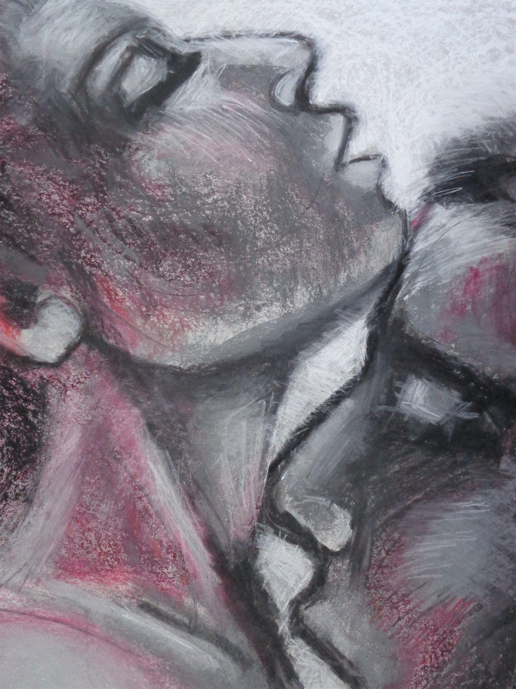 Lovers - Morning Light 2, Zeichnung, Pastellfarben auf Papier (Zeitgenössisch), Art, von Carmen  Tyrrell