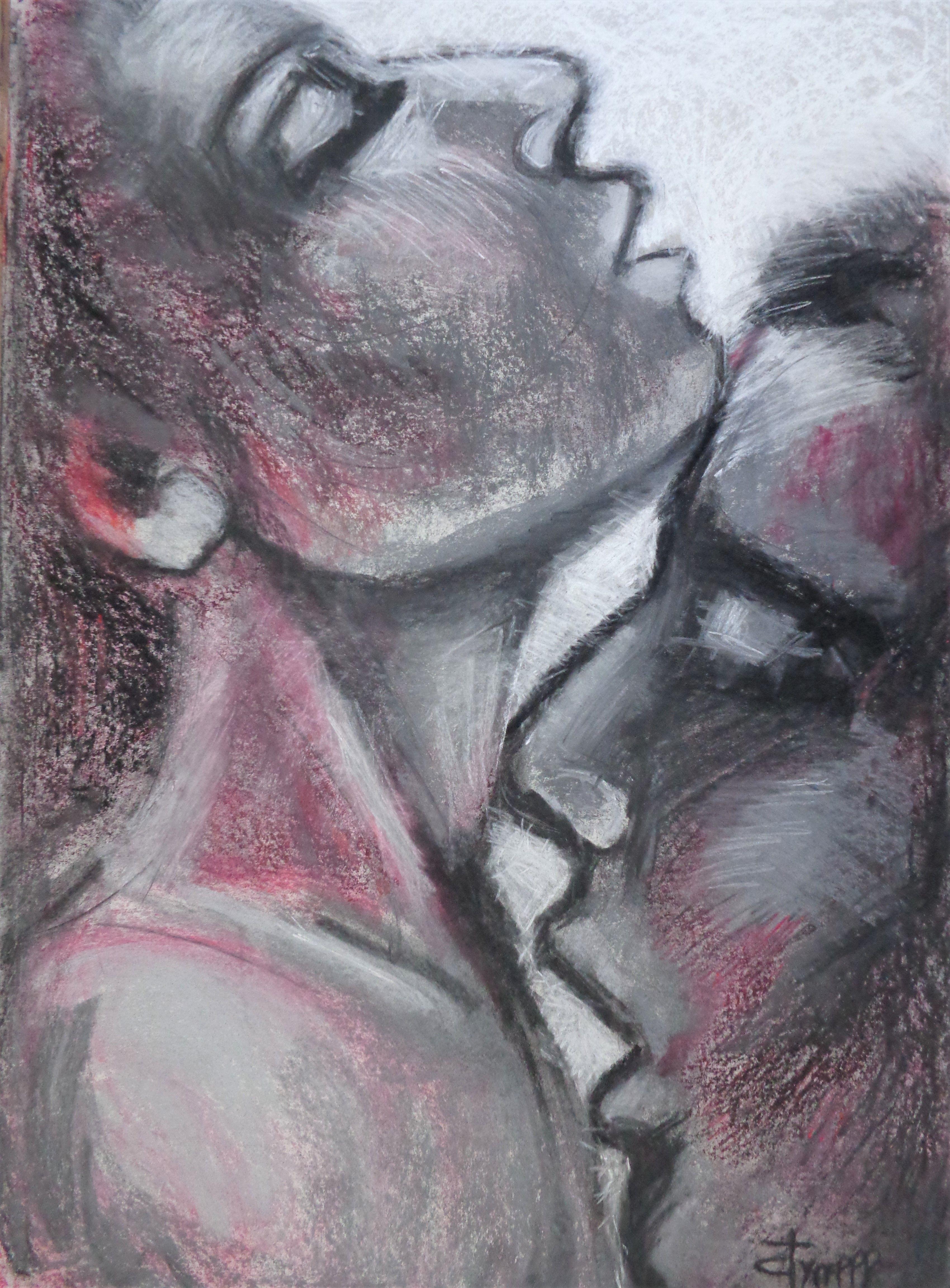 Lovers - Morning Light 2, Zeichnung, Pastellfarben auf Papier – Art von Carmen  Tyrrell