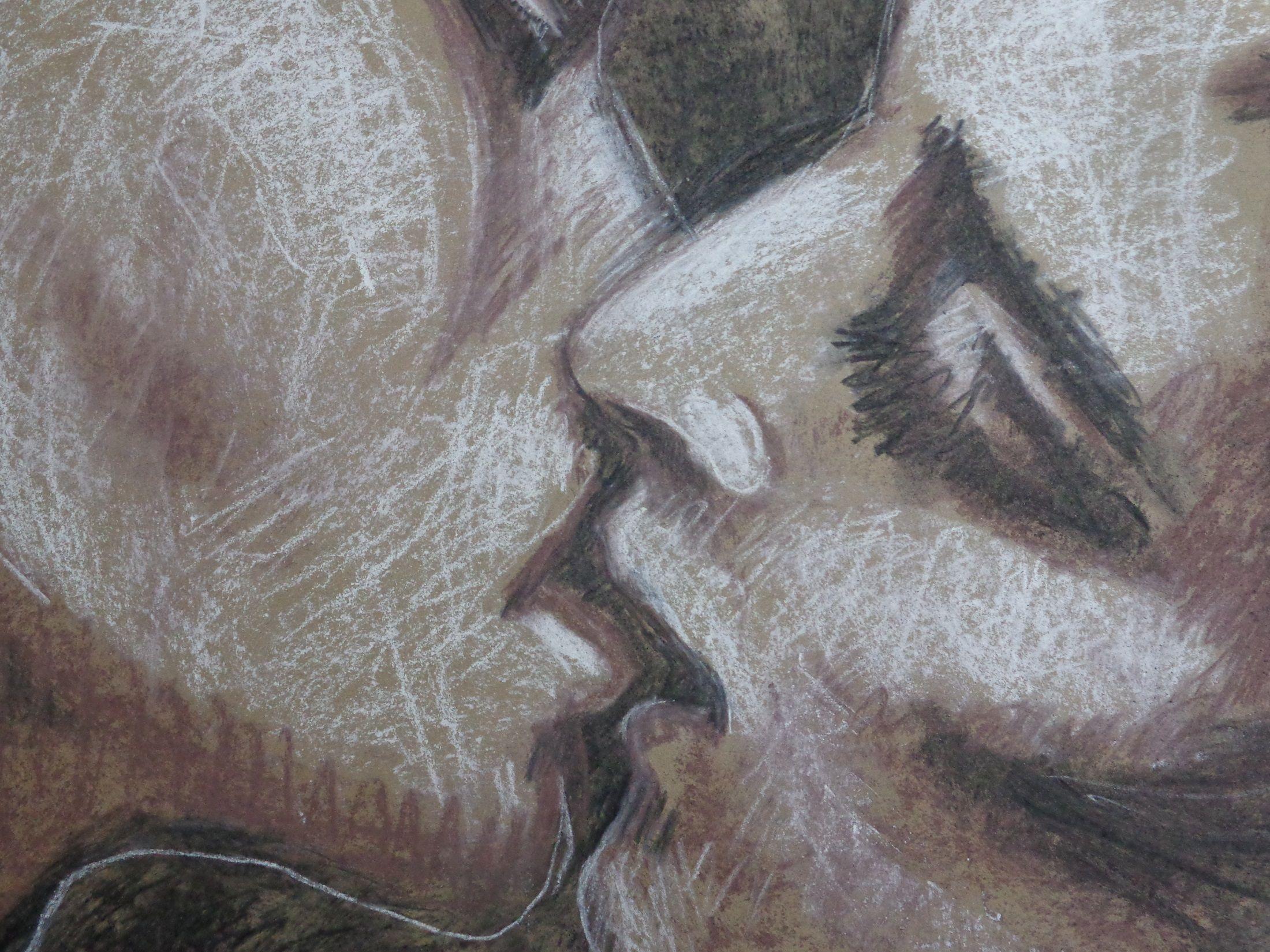 two lovers kissing painting