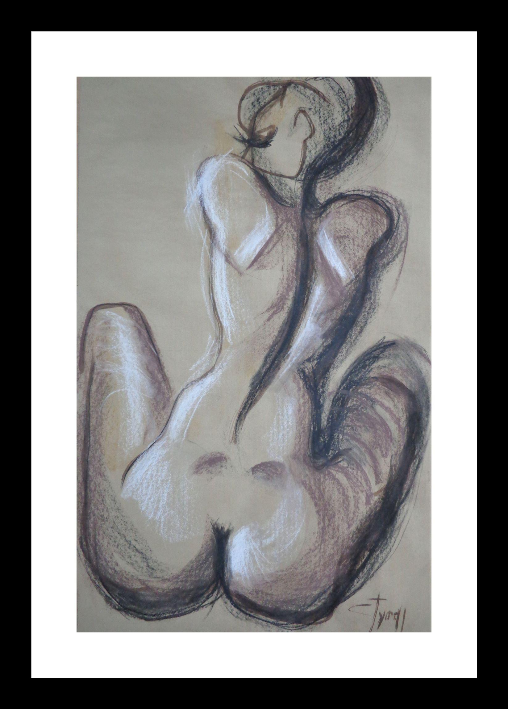 Nude Figure 4, Drawing, Charcoal on Paper - Contemporary Art by Carmen  Tyrrell