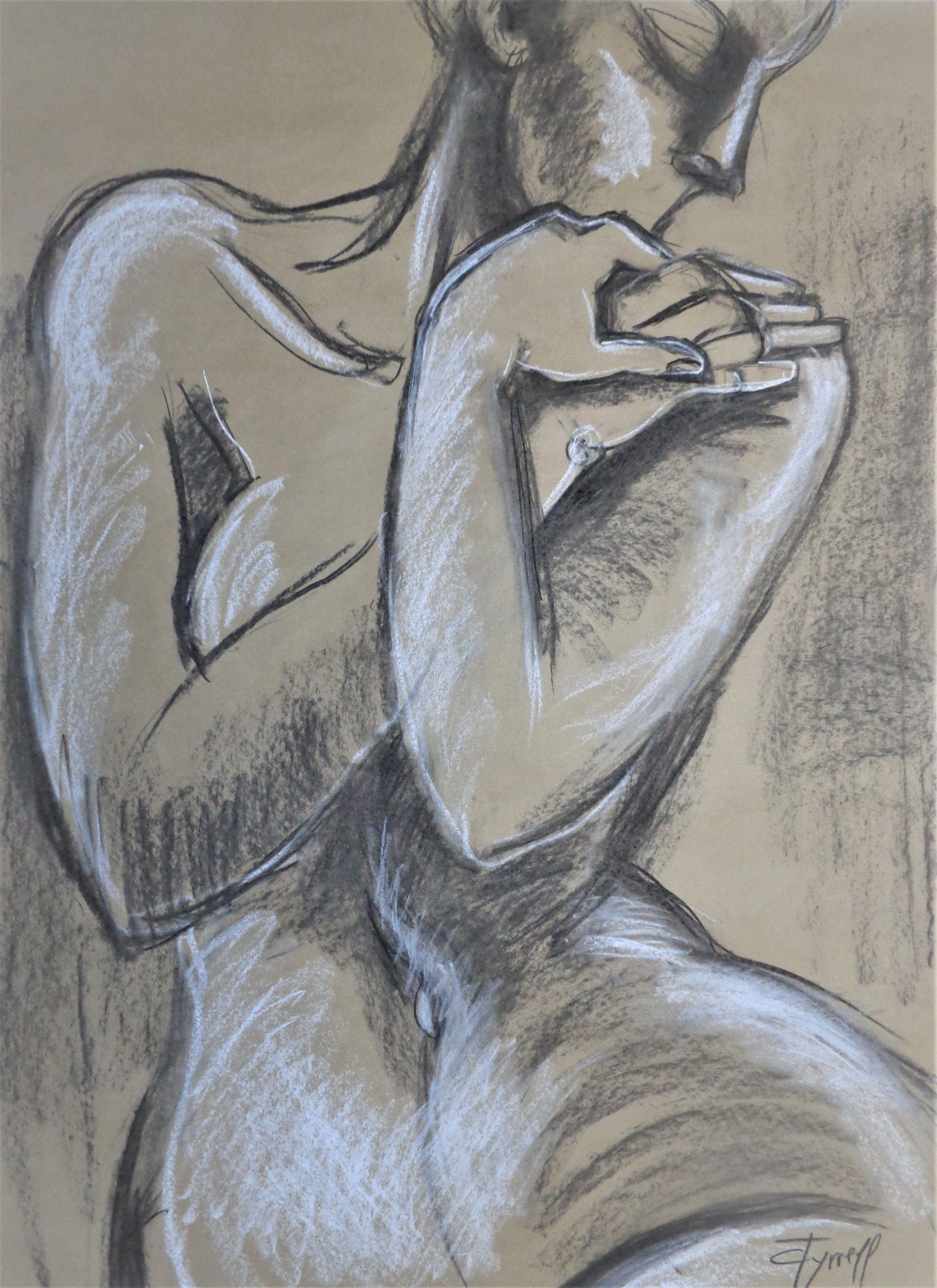 Nude Figure 2, Drawing, Charcoal on Paper - Art by Carmen  Tyrrell