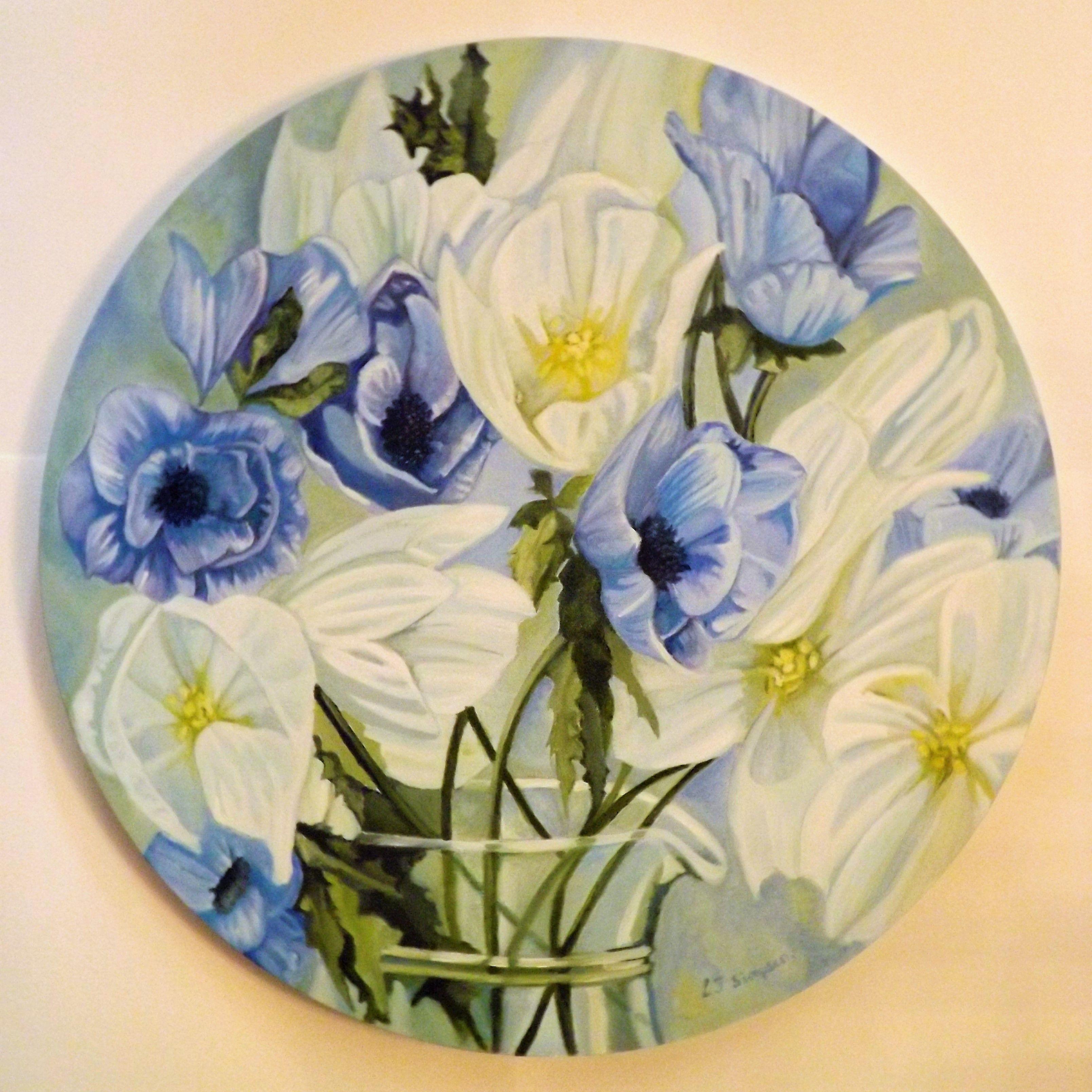Fusión floral, Pintura, Óleo sobre lienzo - Painting de LOUISA SIMPSON
