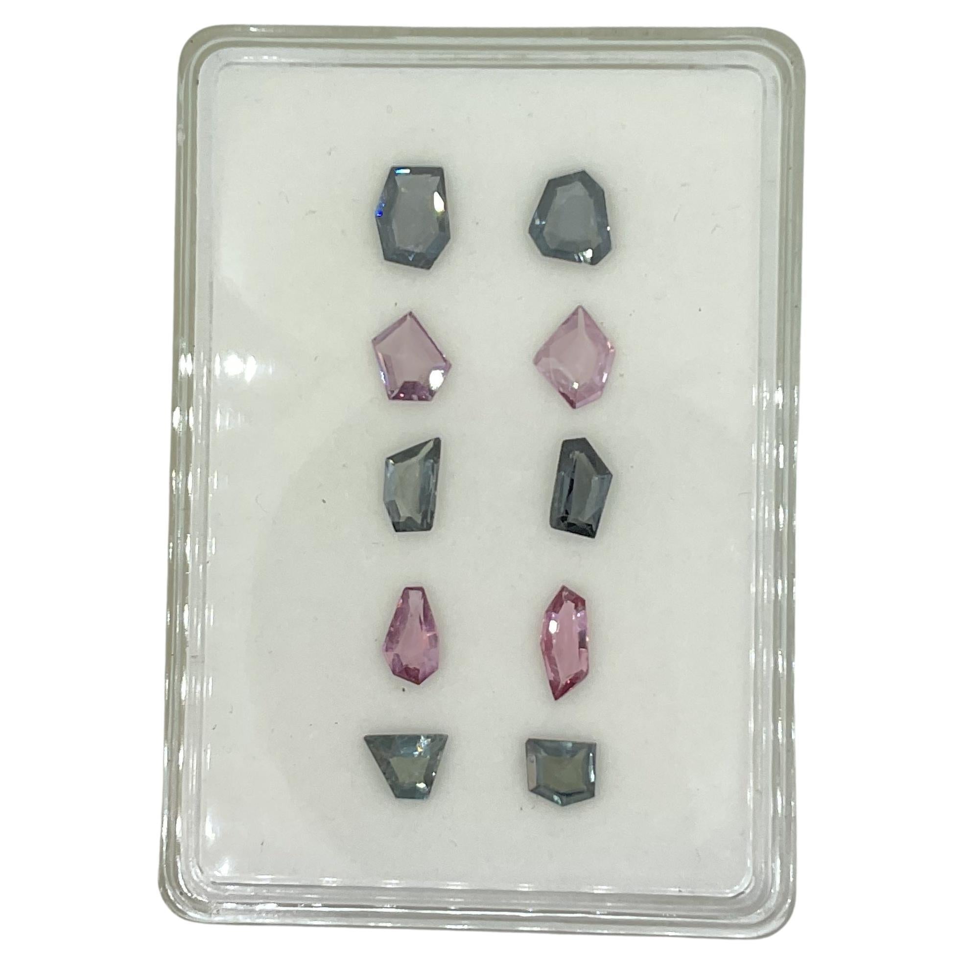 12.35 Carats Grey & Pink Spinel Fancy Cut Stone Natural Gem For Top Fine Jewelry For Sale