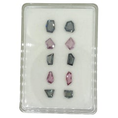 12.35 Carats Grey & Pink Spinel Fancy Cut Stone Natural Gem For Top Fine Jewelry