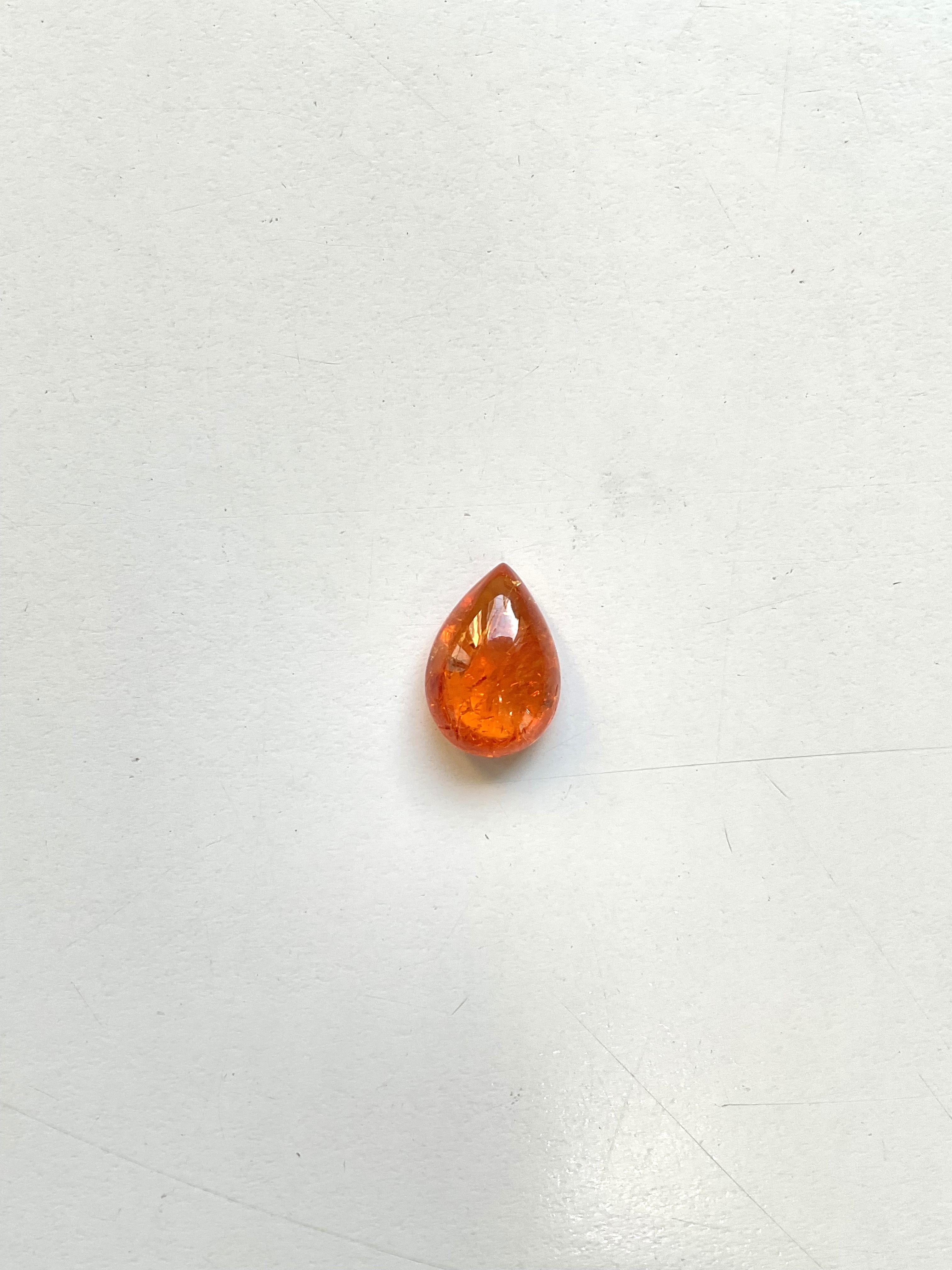12,36 Carati di Granato Fanta Spessartite a forma di pera di alta qualità Nature in vendita 4