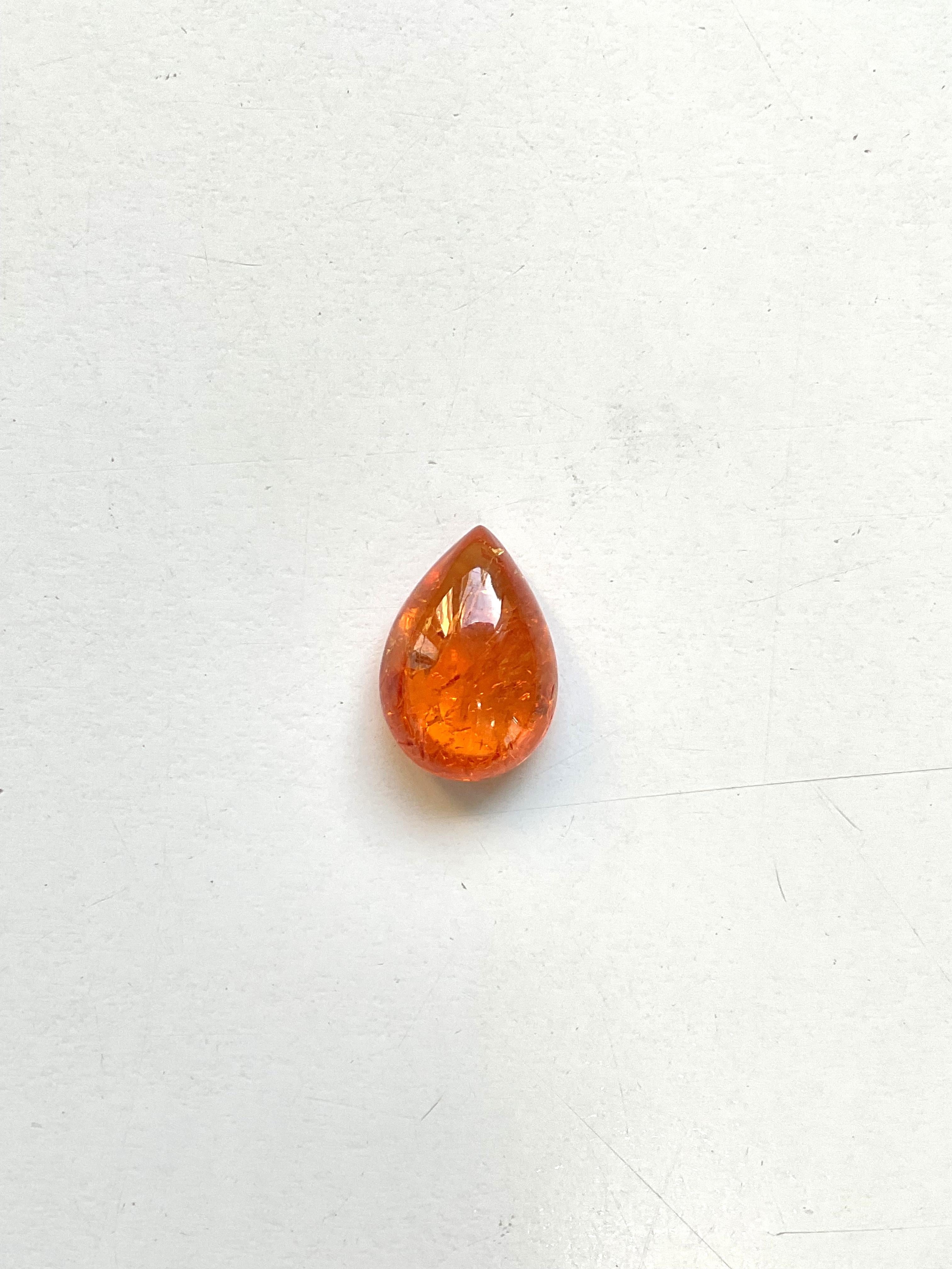 12,36 Carati di Granato Fanta Spessartite a forma di pera di alta qualità Nature in vendita 5