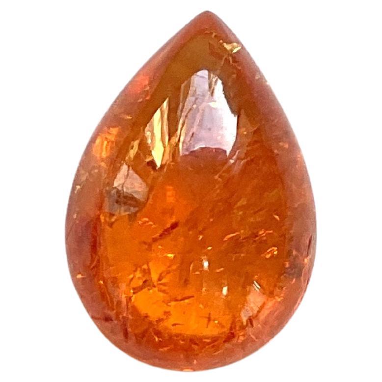 12.36 Carats Fanta Spessartite Garnet Pear Plain Top Quality Natural Gemstone