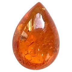 12.36 Carats Fanta Spessartite Garnet Pear Plain Top Quality Natural Gemstone