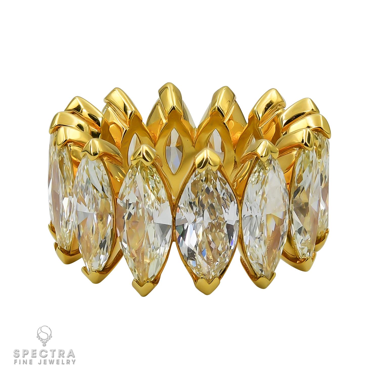 12.37 Carat Marquise-Shape Diamond Eternity Band In Excellent Condition For Sale In New York, NY