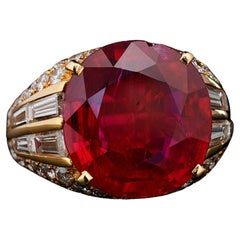 12.38 Carat Cushion Statement Ruby Red 14K White Gold High Jewellery Supremacy
