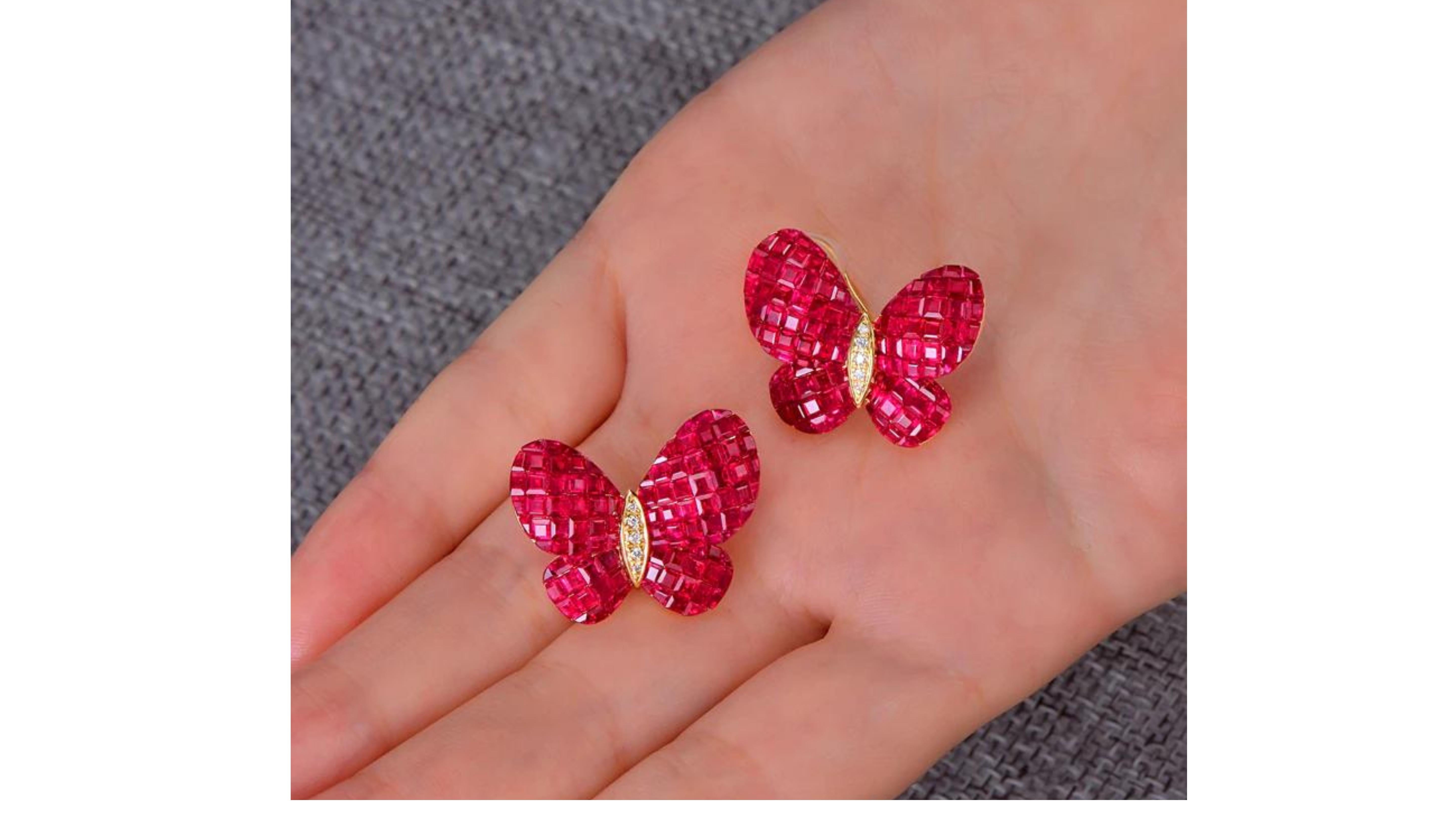 square butterfly earrings