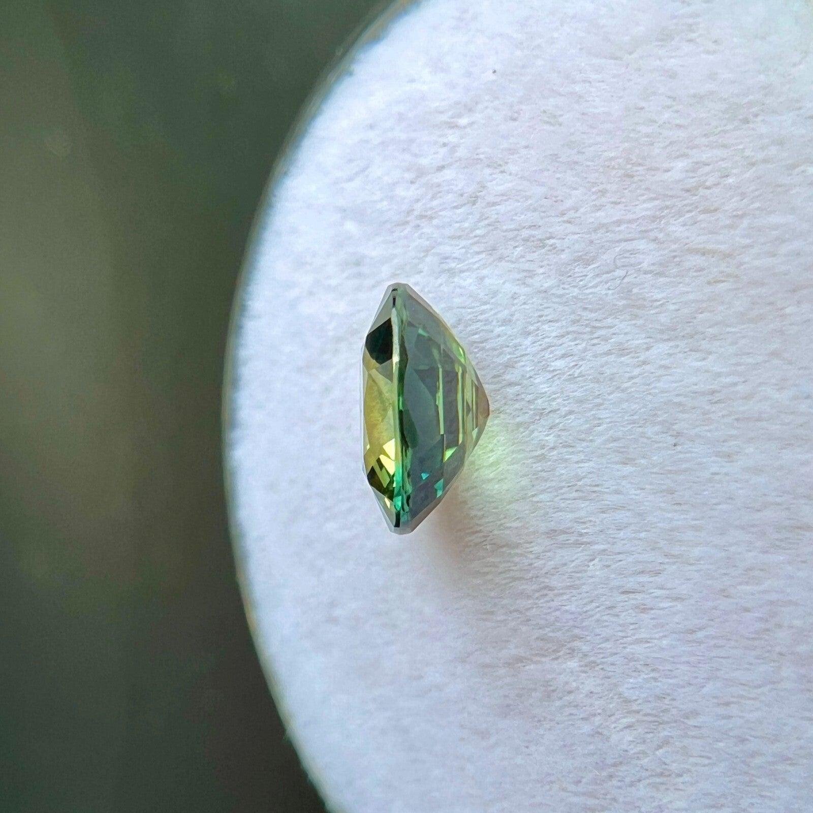 1,23ct Zafiro Bicolor Gra Certificado Talla Oval Amarillo Azul Gema Suelta 6,9x5,8mm en venta 1