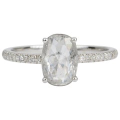 1.23ct Clear Gray Diamond 14k Gold Engagement Ring Salt and Pepper AD1866-4