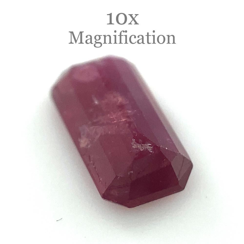 1.23ct Emerald Cut Red Ruby Unheated For Sale 7