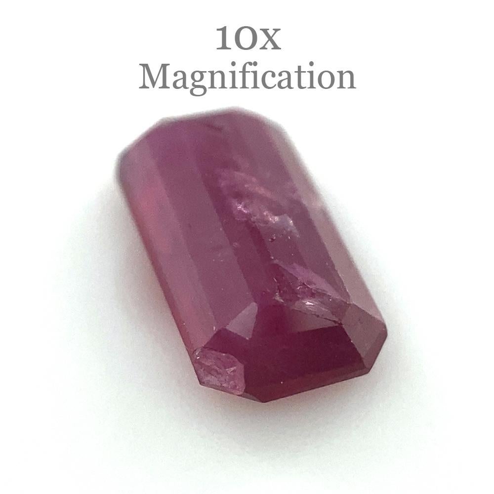 1.23ct Emerald Cut Red Ruby Unheated In New Condition For Sale In Toronto, Ontario