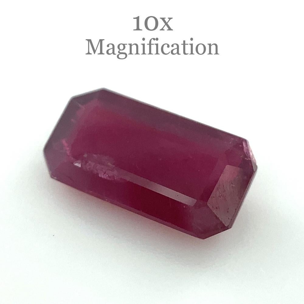 1.23ct Emerald Cut Red Ruby Unheated For Sale 1