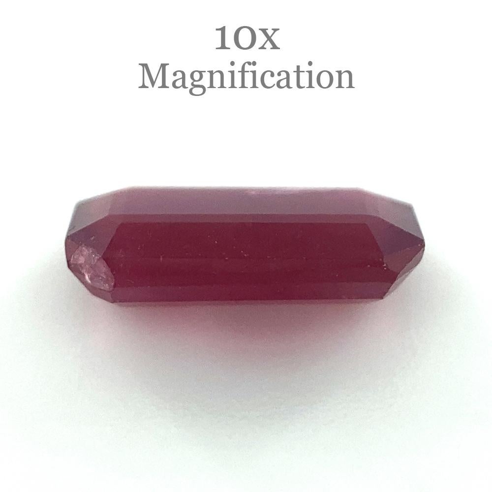1.23ct Emerald Cut Red Ruby Unheated For Sale 4