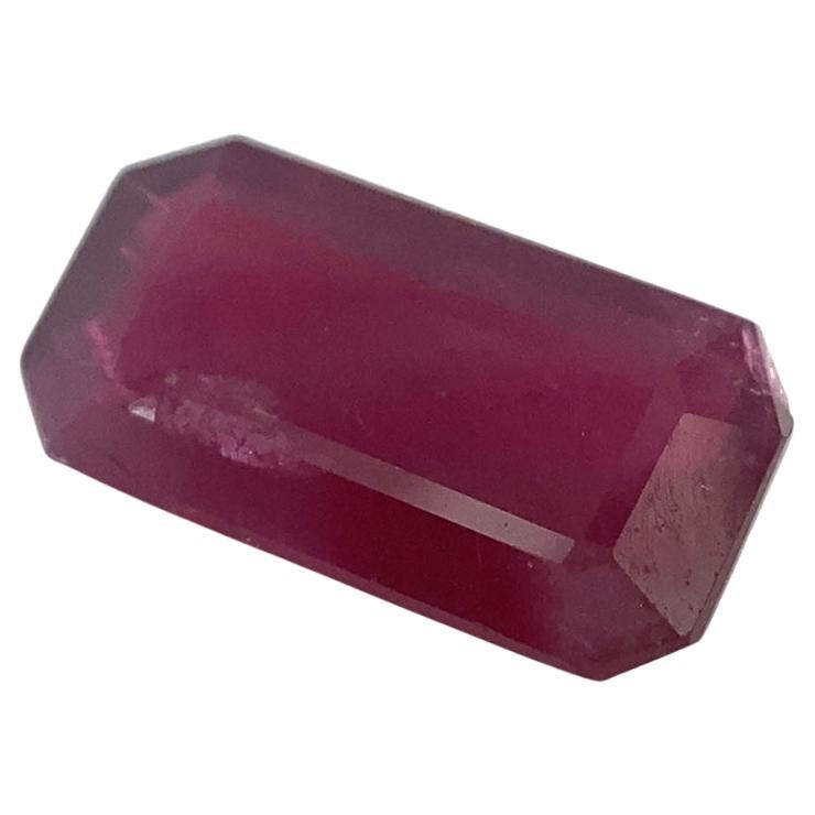1.23ct Emerald Cut Red Ruby Unheated For Sale