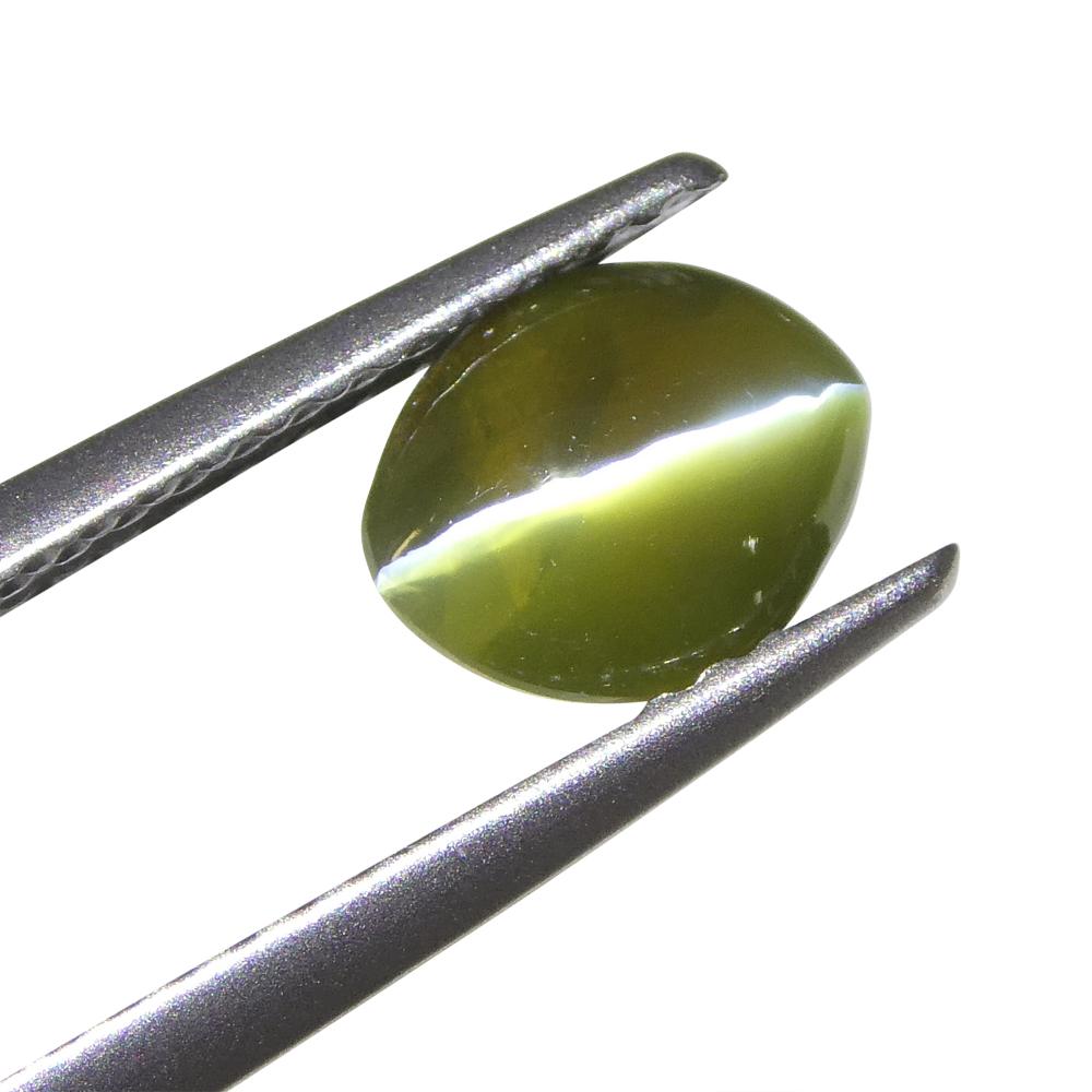 1.23ct Marquise Cabochon Yellowish Green to Pink-Purple Cat's Eye Alexandrite GI 1