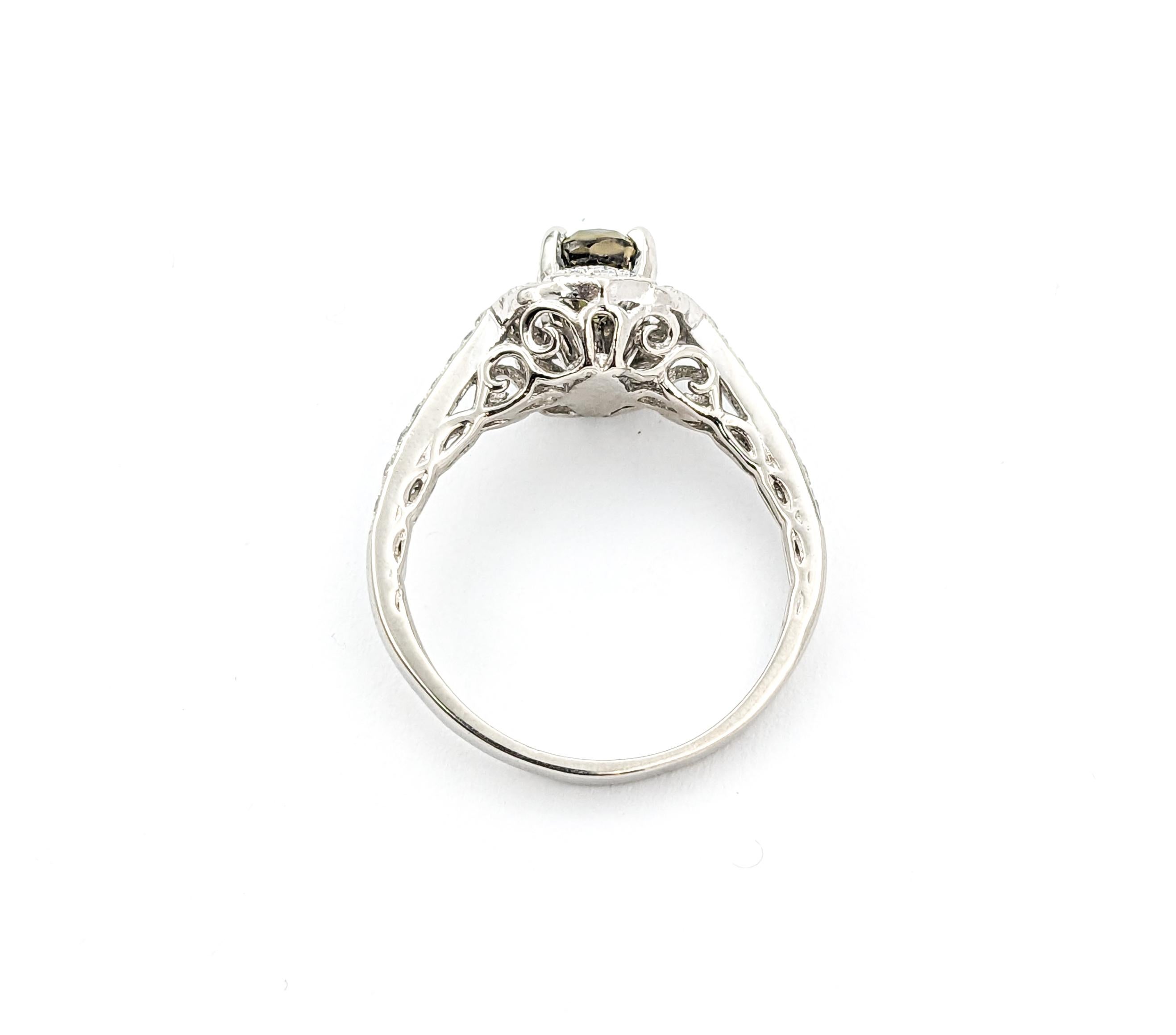 1.23ct Natural Alexandrite & Diamond Ring In Platinum For Sale 9