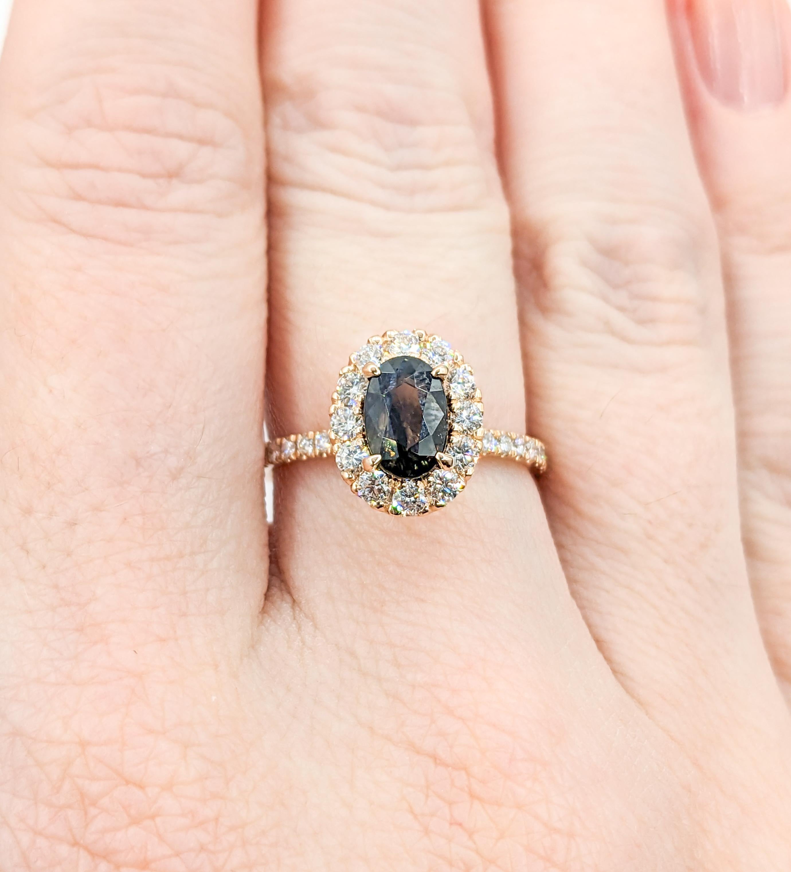 1,23ct natürlicher Madagaskar Alexandrit & Diamant Ring in Rose Gold 5