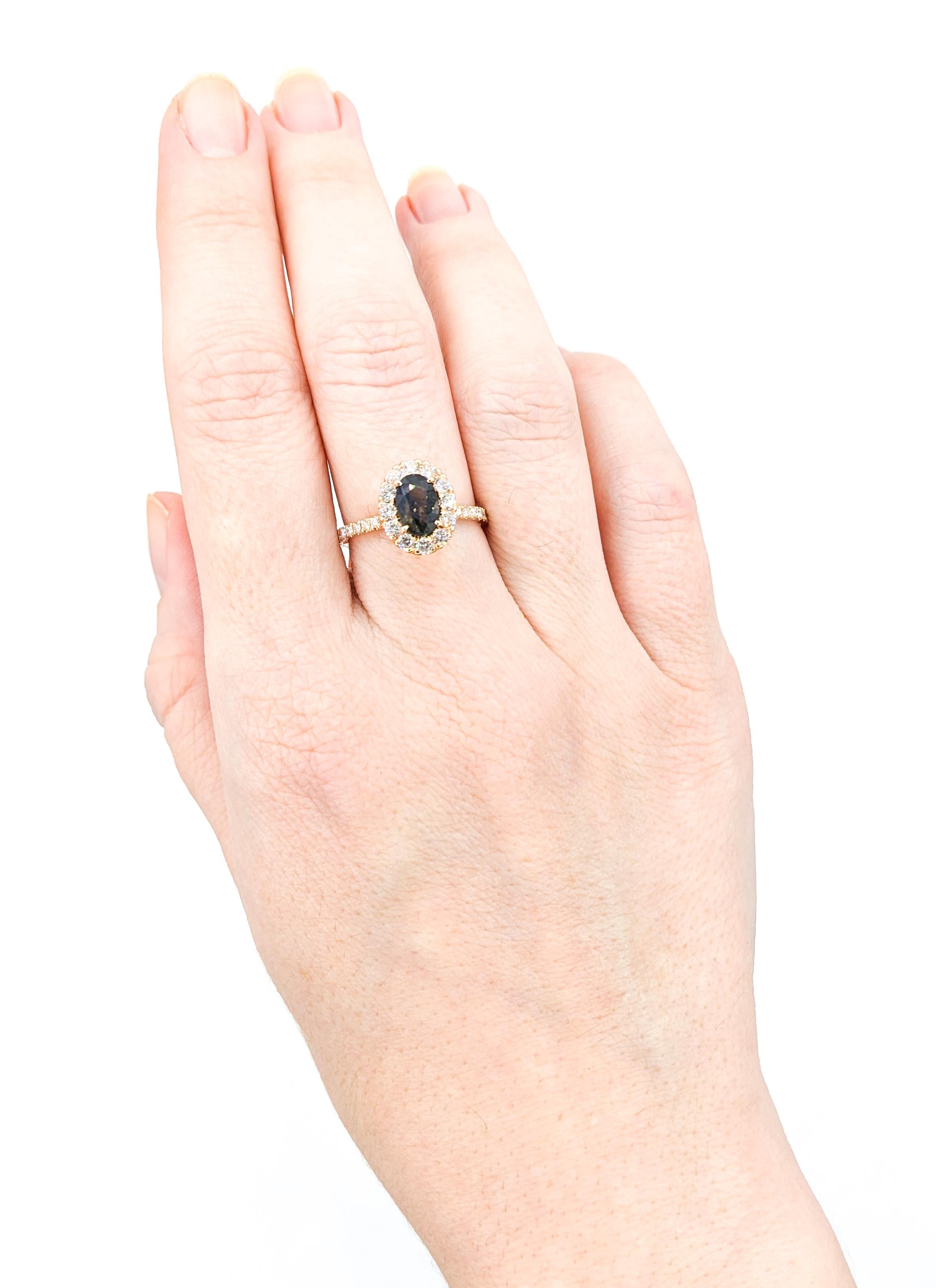 1,23ct natürlicher Madagaskar Alexandrit & Diamant Ring in Rose Gold 3