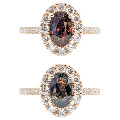 1.23ct Natural Madagascar Alexandrite & Diamond Ring in Rose Gold