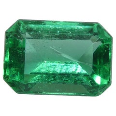 1.23ct Octagonal/Emerald Cut Green Emerald GIA Certified Zambia (F1)
