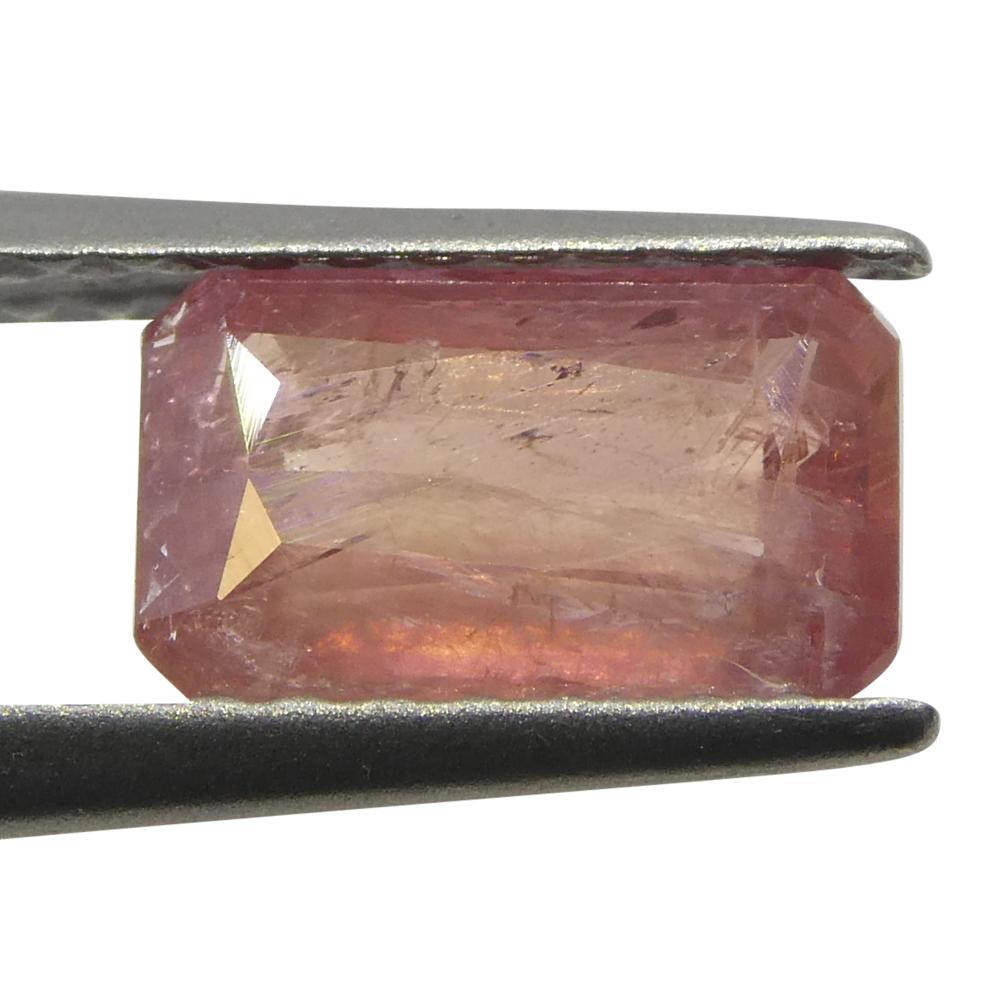 1.23ct Octagonal/Emerald Cut Orangy-Pink Padparadscha Sapphire Tanzania Unheated For Sale 6