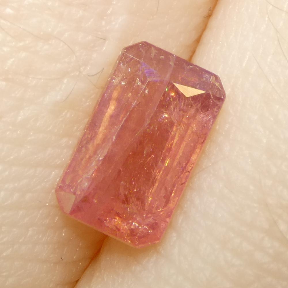 1.23ct Octagonal/Emerald Cut Orangy-Pink Padparadscha Sapphire Tanzania Unheated For Sale 7