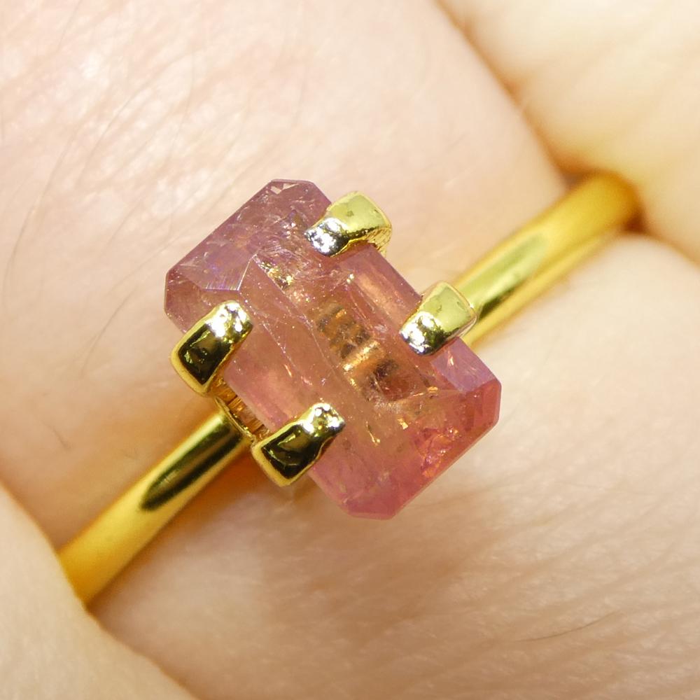 1.23ct Octagonal/Emerald Cut Orangy-Pink Padparadscha Sapphire Tanzania Unheated For Sale 9