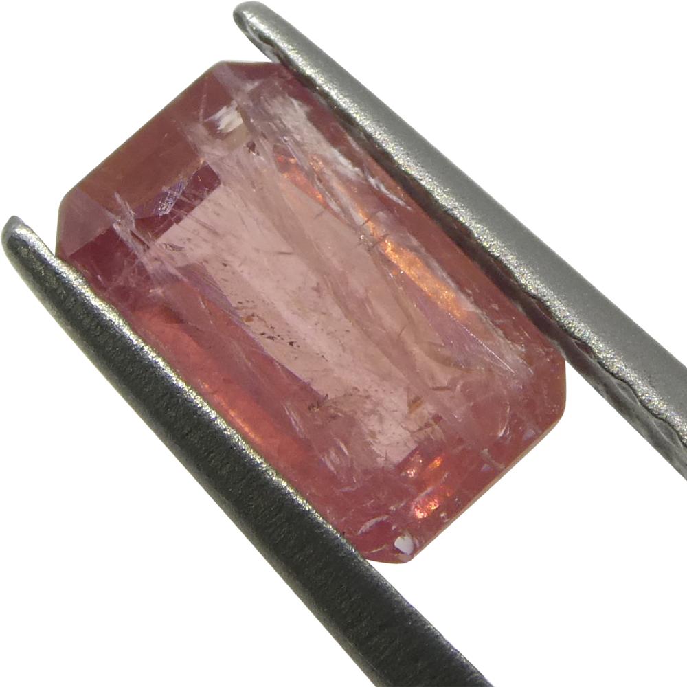 1.23ct Octagonal/Emerald Cut Orangy-Pink Padparadscha Sapphire Tanzania Unheated In New Condition For Sale In Toronto, Ontario