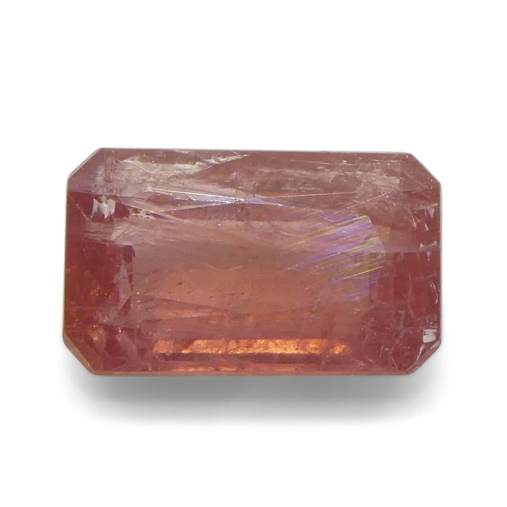 1.23ct Octagonal/Emerald Cut Orangy-Pink Padparadscha Sapphire Tanzania Unheated For Sale 2