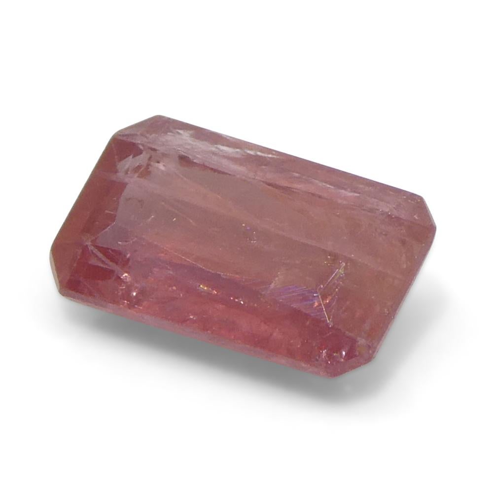 1.23ct Octagonal/Emerald Cut Orangy-Pink Padparadscha Sapphire Tanzania Unheated For Sale 3