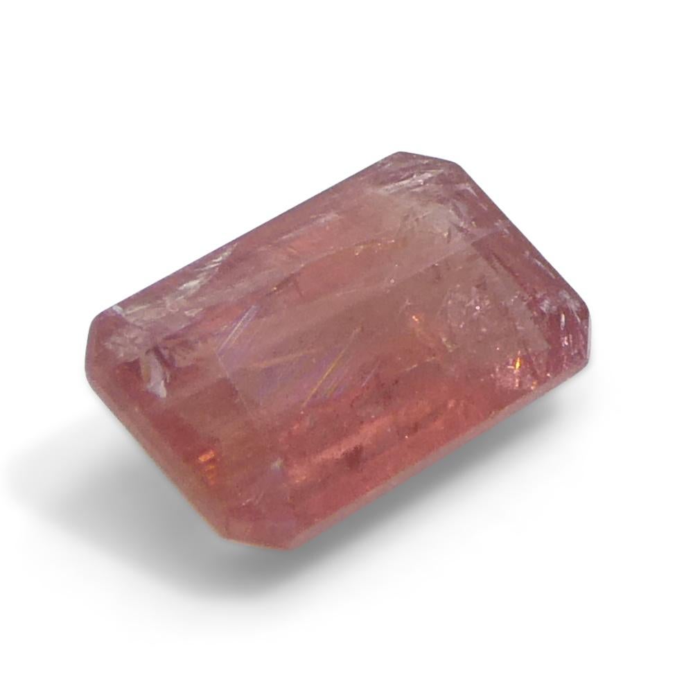 1.23ct Octagonal/Emerald Cut Orangy-Pink Padparadscha Sapphire Tanzania Unheated For Sale 4