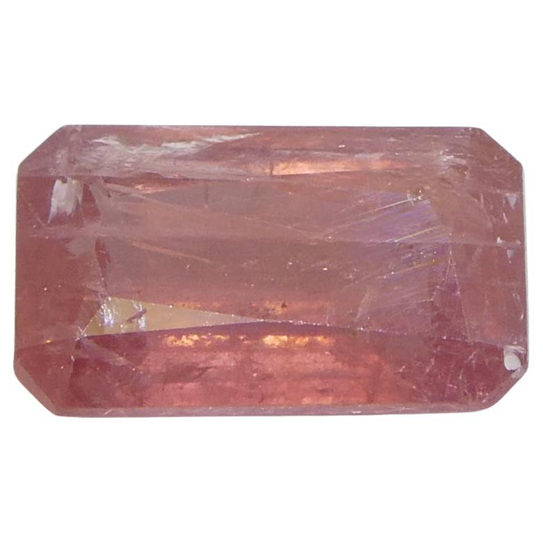1,23 ct Zafiro Padparadscha de Tanzania talla octogonal/esmeralda rosa anaranjado sin calentar