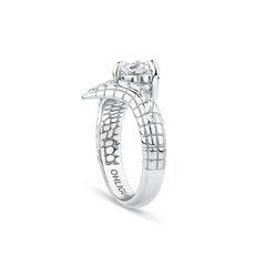 1.23ct Old European Cut Diamond Croc Tail Ring