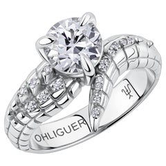 1.23ct Old European Cut Diamond Croc Tail Ring