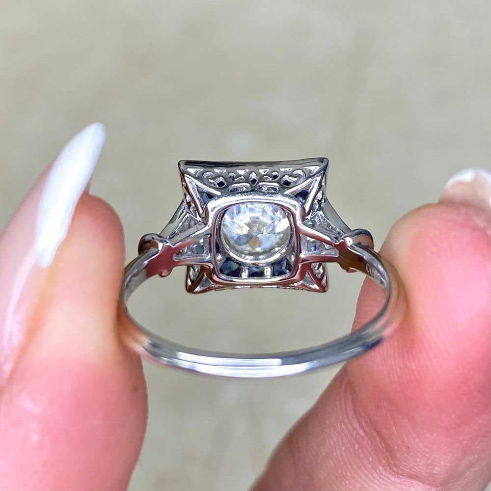 1.23ct Old European Cut Diamond Engagement Ring, Platinum For Sale 7