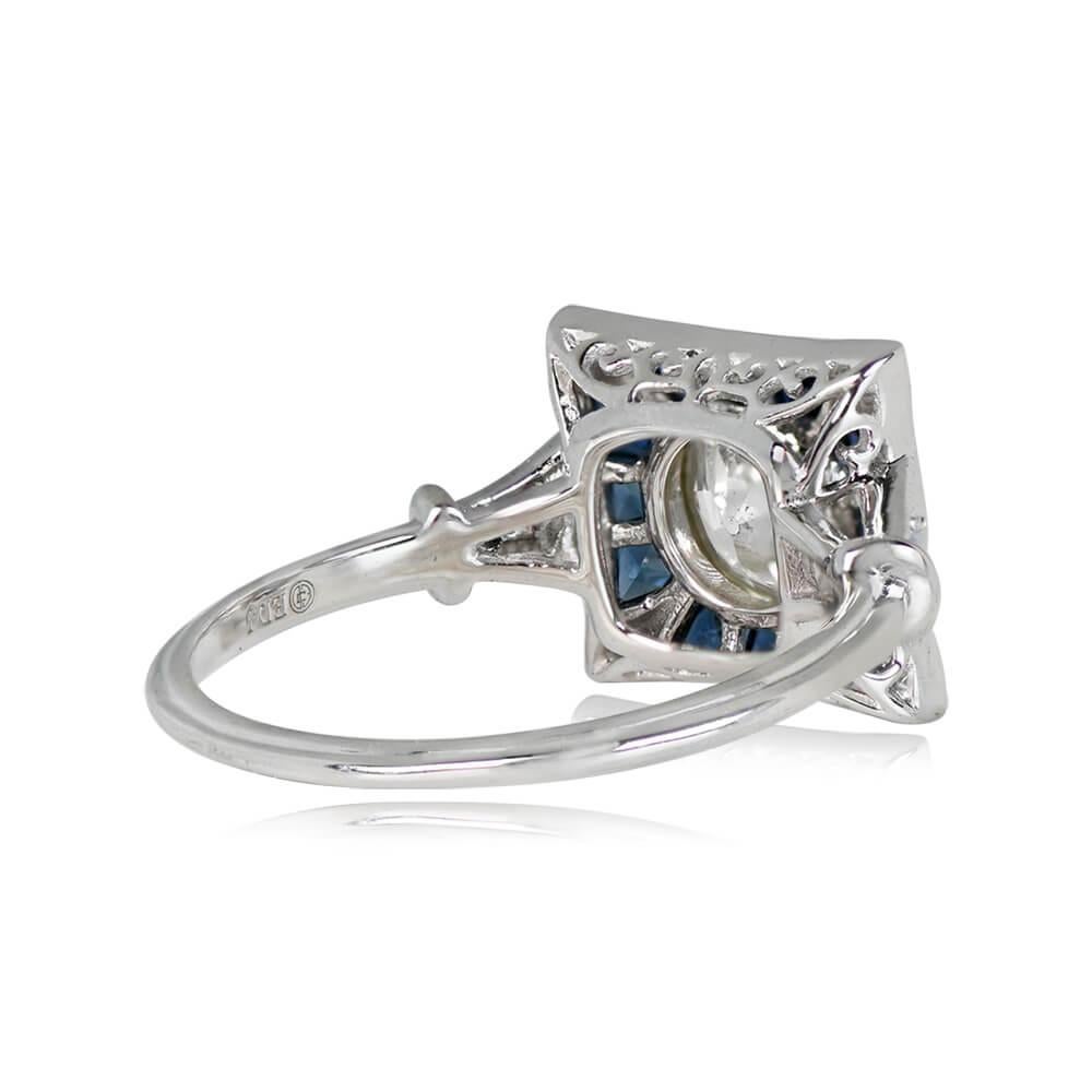 Art Deco 1.23ct Old European Cut Diamond Engagement Ring, Platinum For Sale